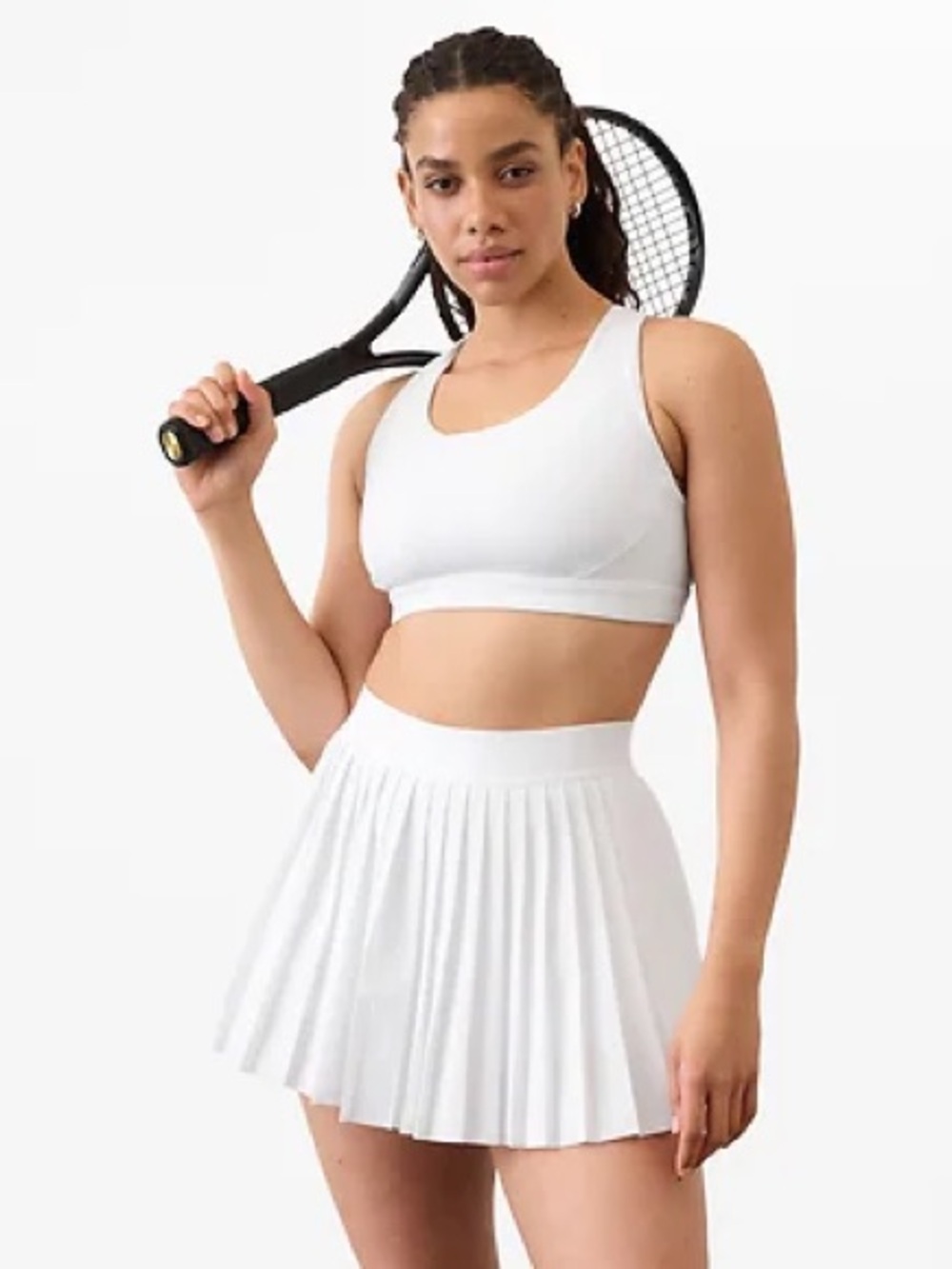 NWT Athleta Match Point Pleated Lasercut Skort Mini Skirt Women’s XL White
